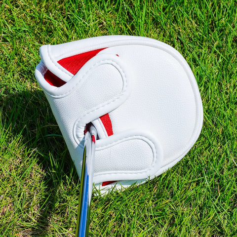 Center Shaft Mallet Putter Head Cover With Hockey Mask Style And Strong Magnetic Closure, durable protection on grass