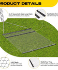 Beefy 4x5 Foot Drag Harrow For ATV And UTV With Rust Resistant Chain Field Leveler details, front and rear trays, and steel chain
