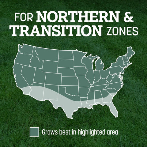 Map showing ideal growing areas for Premium Kentucky 31 Tall Fescue Grass Seed To Build A Badass Drought Resistant Lawn.