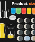 372 Piece 1 Inch Sanding Disc Set With Hook And Loop Backing Drill And Rotary Tool Polishing Kit layout with sizes and grits