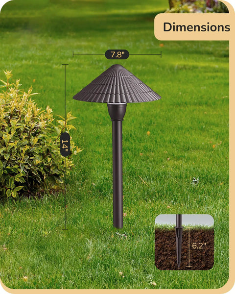 5CCT Low Voltage Pathway Lights 12V 3W 160LM Aluminum Waterproof Outdoor Landscape Lights dimensions illustration