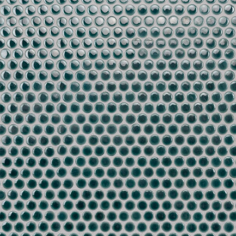 Emerald Penny Round Porcelain Mosaic Tile for Floor and Wall, 11-7/8 x 12-5/8 Inch, Mesh-Mounted Glazed Tiles With High Sheen Finish