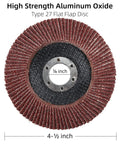 40 Piece Flap Disc Set For Angle Grinder Four And A Half Inch By Seven Eighths Inch Arbor Type 27 Aluminum Oxide Sanding Disc close-up
