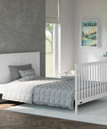 White Crib Conversion Kit For 4 In 1 And 5 In 1 Convertible Cribs And Mini Cribs Converts To Twin And Full Beds in bedroom