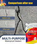 Self Leveling Concrete Crack Filler 3 Pack For Hairline To Quarter Inch Cracks, Waterproof Cement Sealant For Driveways, Garage Floors, Basements And Patios, Quick 24 To 48 Hour Cure For Long Lasting Repairs image showing before and after crack sealing on concrete surface.