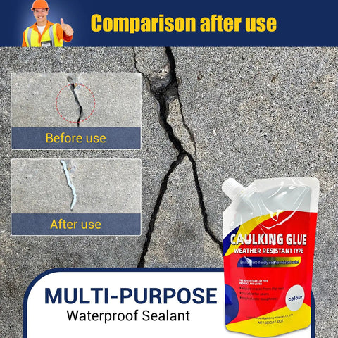 Self Leveling Concrete Crack Filler 3 Pack For Hairline To Quarter Inch Cracks, Waterproof Cement Sealant For Driveways, Garage Floors, Basements And Patios, Quick 24 To 48 Hour Cure For Long Lasting Repairs image showing before and after crack sealing on concrete surface.