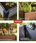 Wood Look Raised Garden Bed 48 Inch By 48 Inch Outdoor Planter For Vegetables Herbs Flowers And Succulents Durable Evotech Composite Material