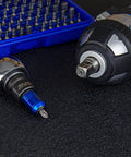 Impact Wrench Adapter One Half Inch Drive To One Quarter Inch Hex Converter With Quick Change Chuck, CrMo steel, on black surface