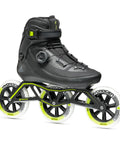 BOA 125 Inline Skates for Adults, black skate with carbon vented shell, BOA dial fit, aluminum frame, three 125mm wheels