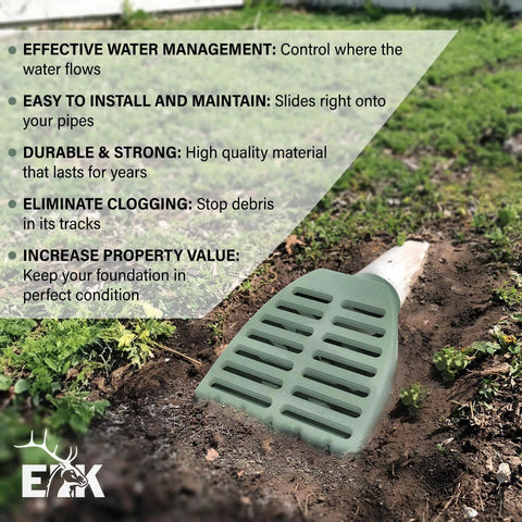 Heavy Duty Lawn Drain Grate for Yard Water Management and Foundation Protection, Sump Pump and Downspout Extension Ready, Compatible With 3 Inch And 4 Inch Thin Wall Drain Pipes, Keeps Water Away From Your Home
