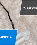 Hella Durable Heavy Duty 100FT EPDM Rubber Backer Rod Quarter Inch Wide Caulk Saver Sealant Strip For Seamless Concrete Expansion Joints Classic Gray Color showing before and after crack repair.