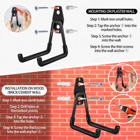 Installation guide for Badass Heavy Duty Garage Hooks With Non Slip Pvc Coating And Professional Grade Steel Build.