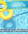 Heavy Duty Aluminum Pool Safety Hook Pole Engineered For Emergency Lifesaving Rescue To Reach Struggling Swimmers Fast with a flotation ring.