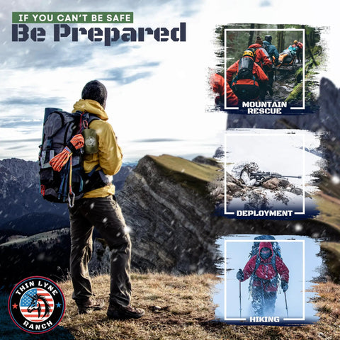 Person with backpack preparing for hiking, highlighting Ultra Large Waterproof Emergency Sleeping Bag For Survival And Hypothermia Prevention Lifesaver Multi Person Bivvy Sack For Cold Weather Shelter Durable Camping Gear And Emergency Bivy Essentials For Group Backcountry Trips Green
