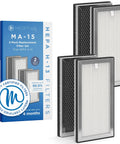 2 Pack MA-15 Replacement Filter Set For Air Purifier, 3 In 1 Pre Filter, True HEPA H13 Activated Carbon with box image