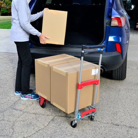 Using Fold Up Convertible Hand Truck With A 4 Piece Frame For Compact Storage And Easy Transport, 150 Pound Vertical Capacity