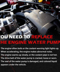 Engine compartment showing symptoms that require replacing the engine water pump for optimal performance.