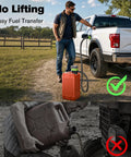 Real Deal 3.2 Gpm Fuel Transfer Pump With Smart Auto Stop Nozzle And Heavy Duty Leak Resistant Housing For Smooth Gas Line Work Without The Drip Mess Daily in use during fuel transfer.