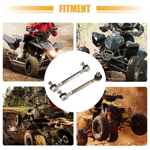 Steering Tie Rod End And Tie Rod Link For ATV Quad Four Wheeler Ball Joint Accessories Fits 50cc 70cc 90cc 110cc 125cc 150cc 200cc 250cc Pack Of 2 Durable Replacement Parts, two bronze tie rod ends