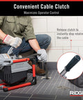 Sectional Sewer Machine With A61 Auger Tool Kit And A62 Drain Cable Kit For Heavy Duty Drain Cleaning Ultra Portable Compact Footprint Ideal Go To Gear For Rooftops Septic Trucks And Pro Contractors in use on a tile floor