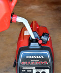 Gas And Water Can Long Angled Spill Free Spout Nozzle With Vent Replacement Kit in use on red generator