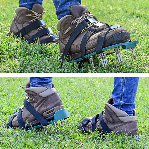 Lawn Aerator Shoes For Grass Health And Soil Ventilation Yard Aeration Tool With 3 Adjustable Straps and Spikes Used on Grass