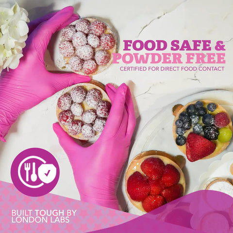 Pink 4 Mil Nitrile Gloves Latex Free Powder Free Chemical Resistant For Estheticians Nail Techs Cleaning Cooking Tattoos Bulk Case Of 1000 Ideal For Salons Medical Kitchens Tattoo Studios Cleanroom Use Pro Grade, pink gloves handling berry tarts