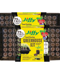 Easy Start All In One Seed Starting Greenhouse Tray Kit With 72 36mm Peat Pellets And Bonus SUPERthrive Sample Plus Plant Markers 2 Pack For A Total Of 144 Pellets Included displayed with packaging.