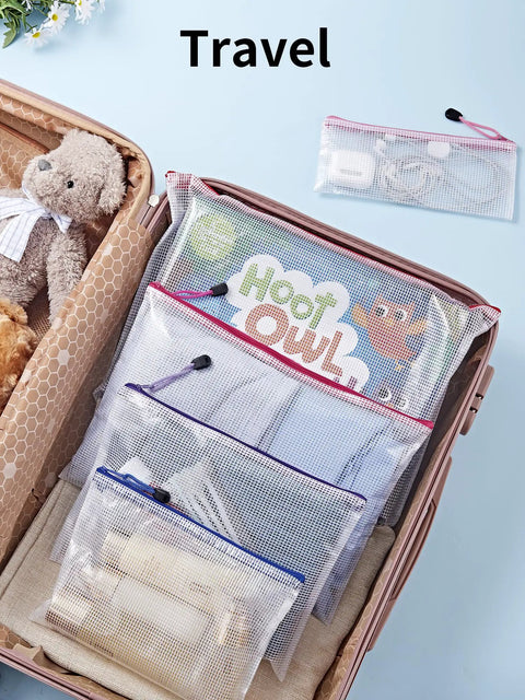 Must Have 18 Pack Mesh Pouches In 8 Sizes And Nine Colors Waterproof Zipper Bags for travel essentials in a suitcase