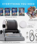 Rock Tumbler Kit For Beginners And Enthusiasts Hobby Edition Includes Rough Gemstones And Four Polishing Grits Dope STEM Geology Toy
