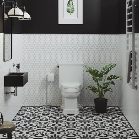 19.5 By 10 Inch Rectangular Ceramic Wall-Hung Sink With Right-Side Faucet Mount Matte Black Finish shown in modern bathroom