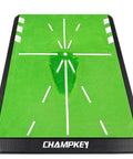 Top view of Heavy-Duty Golf Hitting Mat with Swing Path Feedback, featuring realistic turf, impact indicators, and non-slip backing.