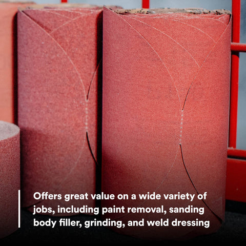 Rolls of Stikit Red Abrasive Sanding Discs No Hole 6 Inch 180 Grit and Higher A Weight Paper Backing