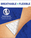 Close-up of breathable flexible fabric adhesive bandage showcasing texture for Fabric Adhesive Bandages 200 Count Bulk