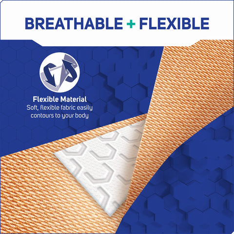 Close-up of breathable flexible fabric adhesive bandage showcasing texture for Fabric Adhesive Bandages 200 Count Bulk