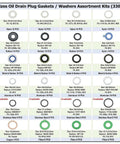 330 Piece Oil Drain Plug Gasket Set With Nylon Gaskets 36 Sizes Assortment Kit For M12 And M14 Replacements Fits Most Cars Display