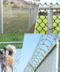 Image showing various uses of 100 Pack 8 Inch Aluminum Chain Link Fence Ties For 14 Gauge Wire Ideal For Garden Fences Dog Kennels Chicken Coops And Quick Fence Repairs No Brainer Easy To Use.