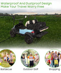Rear Bench Golf Cart Storage Bag For 2 Plus 2 Or 4 Passenger Carts 800D PVC Dustproof Organizer on golf cart, raining