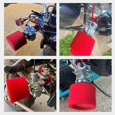 VM22 Racing Performance Carburetor For Predator 212cc And 196cc Clone Engines Fits Coleman CT200U BT200X KT196 Mini Bike Go Kart GX160 GX200 6.5HP OHV Includes Intake Manifold And 38mm Air Filter Red installed on go-karts and mini bikes