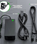 Electric Couch Power Recliner Adapter 29V 2A Power Supply For Most Lift Chairs And Recliners With 2 Pin Flat Round Plug, Plug And Play, black adapter with AC cord and 2-pin motor cable