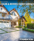 Premium Solvent Based Acrylic High Gloss Color Enhancing Concrete Sealer For Raw Slabs And Outdoor Pavers used on a polished concrete driveway and landscape.