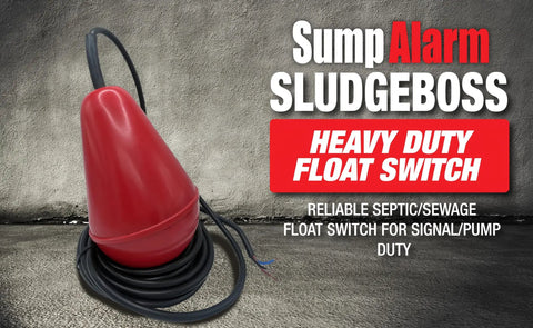 Heavy Duty Septic Float Switch For Wastewater Pumps Up To Half Horsepower Mercury Free Self Orienting Tank Float With 20 Foot Cable Built To Handle Grit Sludge And Viscous Liquids In Wastewater product shown with red float and black cable.