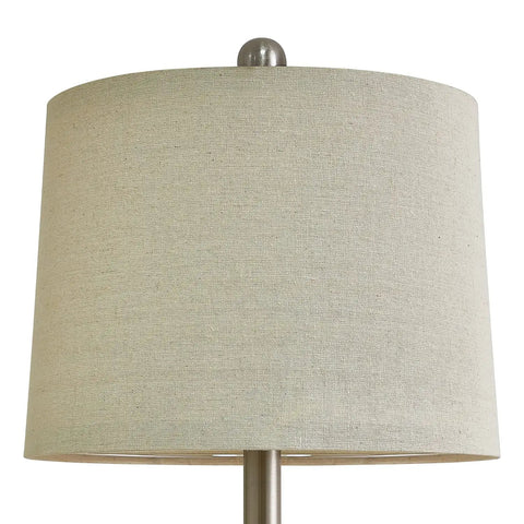 Two USB Touch Dimmable Ceramic Table Lamps Set Of 2 For Living Room Or Bedroom, linen drum shade close-up