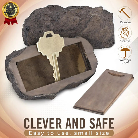 Rock Solid Outdoor Key Hider That Looks Like Real Stone 2 Pack Blends With Landscaping Weatherproof Spare Key Safe for Garden