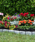 No-Dig Landscape Edging Kit With Anchoring Spikes Stone-Look Garden Border 15 Foot Set 2.7 Inch Tall Slate Gray Easy DIY Install