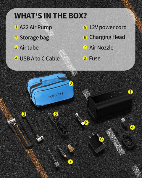 Cordless Tire Inflator With Dual Cylinders And An Eight Point Three Inch Screen Portable Air Compressor accessories included