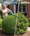 Woman using Cordless Hedge Trimmer For Small Gardens, 2 In 1 Grass Shears, Rechargeable 7.2V Lithium Battery With USB-C Quick Charge