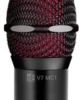 V7 MC1 Wireless Microphone Capsule For Shure Transmitters, black dynamic vocal capsule with red grille for singing and recording