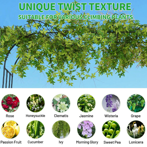 Half Garden Arch Trellis For Climbing Plants Outdoor Metal Garden Arbor Built Tough For Patio Or Backyard, plant options shown