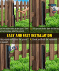 Heavy Duty Steel Fence Post Repair Stakes With Ground Anchors For Fixing Tilted Or Broken Wood Fence Posts H Shaped Beefed Up Ground Spike System Screw In Anchors Black Set Of 4 installation demonstration